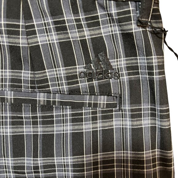 Adidas Shorts Men's MCC Plaid Novelty Golf Black /Precinct Flat Front NWT - Picture 4 of 7